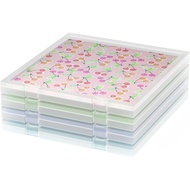Scrapbook Paper Storage, 4 Pack Stackable Plastic File Storage Box Set, 12"x12"x1.1" Craft Organizer