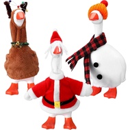 3 Set 7 Inches Desk Goose Outfits Santa Snowman Elk Mini Desk Goose Christmas Clothes Small Porch Ge