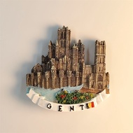 Belgium Ghent Creative Three-dimensional Landmark Building Tourism Souvenir Handmade Painted Home Ma
