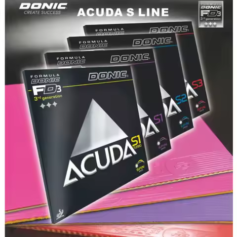 Genuine DONIC ACUDA S1 reinforced S2 S3 table tennis rubberized racket with reverse rubber cover