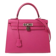 HERMES Epsom皮革Kelly 28手挽肩背兩用袋Rose Purple