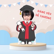 Mô hình standee lắc đầu ghép mặt học sinh tốt nghiệp chụp kỷ yếu in theo yêu cầu mô hình chạy pin th
