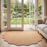 1pc, Washable Anti-Slip Popular White Pineapple Ring Door Mat, Faux Sisal Woven, 3D Textured And Ric