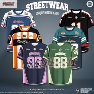 UNIQUE NATION STREETWEAR JERSEY DESIGN NUMBERIC PRINTED 100-3XL BAJU ROUND-NECK KASUAL SIMPLE KAIN J