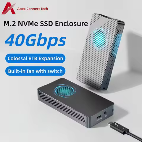 40Gbps M.2 NVMe SSD Enclosure with Cooling Fan 8TB JHL7440 Compatible with Thunderbolt 4 3 USB4 3.2 
