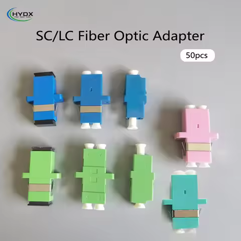 50pcs Simplex/OM4/OM3 LC/SC Duplex/Simplex Fiber Optic Adapter Coupler Fiber Flange Connector Optica