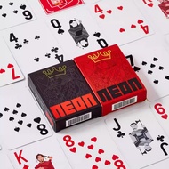 BN 89 Plastic Poker Card Set, Red & Black (Red & Black) Neon, Premium Hustler Casino Live