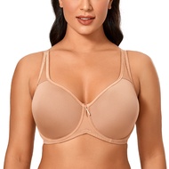 [BUYAI] Womens Full Coverage Underwire Seamless T-shirt Bra Plus Size Lightly Padded Basic Underwear