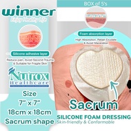 Winner’s Silicone Foam dressing with border Sacrum 18x18cm (Box of 5’s)