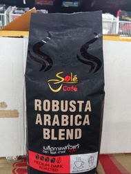 โซเล่ เมล็ดกาแฟคั่วแท้ Sole Cafe Coffee bean( Black Robusta Arabica Blend Roast&Ground Medium Dark R