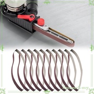 [FlameerdbMY] 10 Pieces Electric Belt Grinder Belt Machine Pipe Belt Sanding Belt Sander Attachment Drill Tools Accessories Grinder