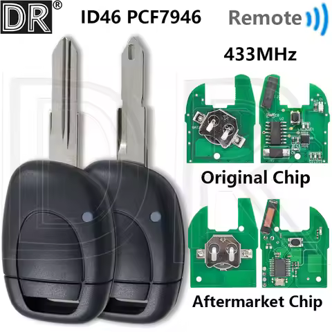 Great ID46 PCF7946AT/AFM Chip 433MHz Smart Car Remote Control Key For Renault Clio II Master Twingo 