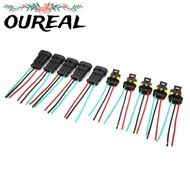 OUREAL 5 Sets Waterproof Connector, With Wire 3 Pin Car Electrical Connector, Easy to Use Waterproof