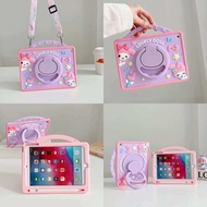 Case Karakter iPad Mini 6 Mini 7 Softcase Motif Bahan Silikon Standing Bonus Tali dan Pen Stylus Cov