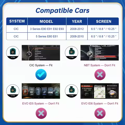 Road Top Wireless Android Auto For BMW 3 5 Series E90 E91 E92 E93 E60 E61 CIC 2008-2013 Carplay Inte