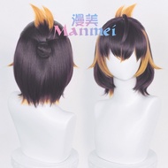 Manmei Vtuber Petra Gurin Cosplay Wig NIJISANJI EN OBSYDIA Short Ponytail Heat Resistant Synthetic W