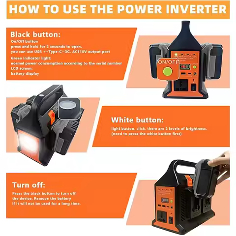 4 Sine Wave Inverter 110V 220V Mobile Power Inverter Replacement For DeWalt/Makita/Milwaukee/Bosch 1