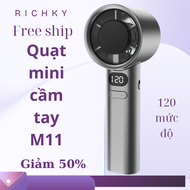 Quạt cầm tay mini M11 Cao Tốc siêu mạnh có màn hình Led Làm Mát Nhanh 120 Cấp Độ Gió Sạc Nhanh 1-2