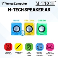 Original M-Tech Multimedia Speaker PC Computer Laptop A3 / A3 Portable M-Tech Speaker For PC Compute