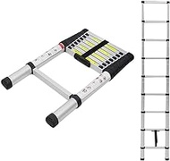 Telescoping Ladder Telescopic Ladders 2.6M 8.5FT Aluminium Lightweight Portable Extendable 9 Step 330lbs Capacity for Multipurpose Home Garden DIY Builder (Size : 2.6m) Marriage vision