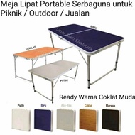 Meja Lipat Portable Besar Serbaguna Makan Camping Outdoor Koper HPL untuk an Piknik Aluminium