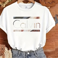 Calvin Klein Round Neck Shirt - Women's Casual Print