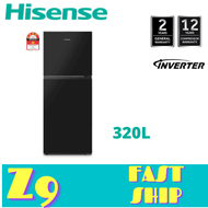 HISENSE ( RT328N4ABN ) 320L BLACK 2 Door Fridge / Refrigerator INVERTER - PETI SEJUK