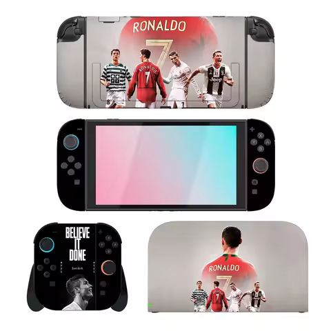 CR7 Sports Screen Protector Sticker Skin Cover for Nintendo Switch 2 Console Dock Charger Stand Hold