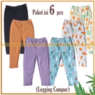 Contents of 6 Baby Girls' Leggings Made of Riff Jersey Material, Sizes Available from 0 to 5 Years l