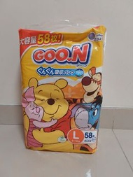 全新 現貨日本製 Goon大王 Disney L大碼 學習褲58片裝