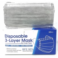 Face Mask แมส หน้ากากอนามัย ผ้าปิดจมูกอนามัย (หนา 3 ชั้น) แบบมีกล่อง 1 กล่อง / 50ชิ้น