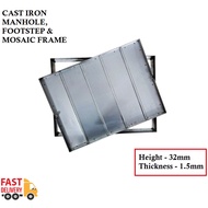 18"x24" MANHOLE COVER Stainless Steel Mosaic Frame Cover / Penutup Mosaic