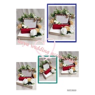 gubahan frame mas kahwin c/w bekas rantai tangan(nude white)