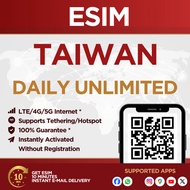 eSIM Taiwan Daily Unlimited 1-7 DAYS | eSIM Activated Instantly
