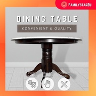 ❤️familystar2u - 3ft/4ft Round Laminate Marble Table Solid Wood Leg Black Meja Makan Bulat Dining Table Set Furniture