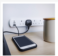 SOUNDTECH MS-641 4 WAY/3M EXTENSION SOCKET WITH USB AND TYPE C CHARGING PORT (BLACK/WHITE)