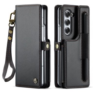 For Samsung Galaxy Z Fold6 Fold 6 RFID Wallet Leather Case for Samsung Galaxy ZFold6 5 Flip Cover Bo