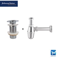 Johnson Suisse Plastic Bottle Trap with Pop Up Brass Basin Waste (Overflow / Without Overflow) Bathroom Basin / Bathroom