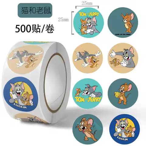 500PCS Tom and Jerry Cute Stickers Art Supplies Kawaii Cartoon Anime Derivative Peripherals Packagin