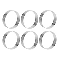 10 Pcs Circular Stainless Steel Tart Ring Tower Pie Cake Mould Perforated Cake Mousse Ring8cm