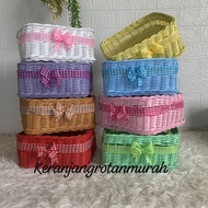 Ribbon Parcel Basket Box/ Rattan Parcel Rattan Parcel