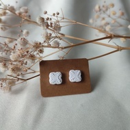 Handmade Kueh Bangkit CNY clay studs, cute miniature food earrings