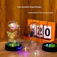Preserved Rose Flower in Glass Dome | LED Light Up Rose Gift for Girlfriend Mom | Eternal Flower Dec