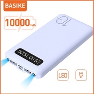 BASIKE 10000mah Powerbank Bola lampu LED ganda Keluaran USB ganda