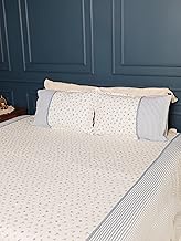Ammorada Azure Tiny Rose Garden King Size Bed Cover 100% Cotton - Blue