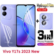 Vivo Y17s 2023 3in1 Soft Screen Protector Rear Camera Protective Hydrogel Film For Vivo Y17s VivoY17S sY17 Y 17 17Y Y17 S 4G 5G 2023 Not Tempered Glass Front Back Full Cover