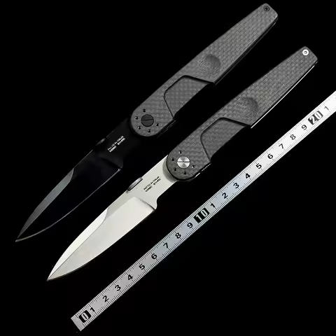 New LKU01 Folding Knife Carbon Fiber Handle Steel Liner Ball Bearing Hunting Camping Outdoor Tactica