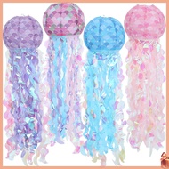 4 Pcs Jellyfish Paper Decorative Lanterns Aquarium Ornaments Iridescent Ceiling Décor dliyuanai