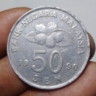 Koleksi Uang Koin Kuno Malaysia 50 Sen Tahun 1990