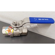BALL VALVE AYVAZ V-2T SS316 2PCS DN15 PN63 1/2"